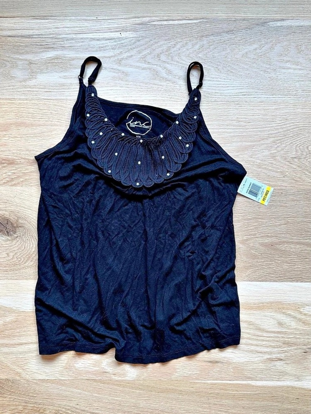 INC Embellished Black Camisole NWT